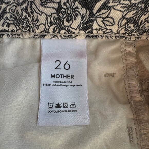 MOTHER The Hustler Ankle Jeans Women's 26 French Fairy Tale Black & White Pants - Picture 9 of 12